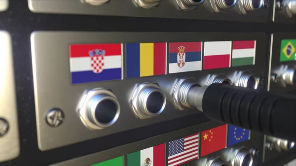 Σύνδεσμος με σημαία της Σερβίας. Εννοιολογική 3d απόδοση — Φωτογραφία Αρχείου