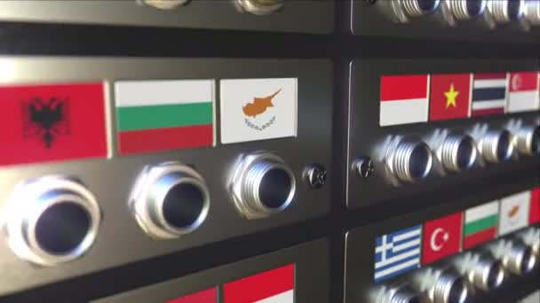 タイの国旗が付いたジャックプラグ。概念的な3Dアニメーション — ストック動画