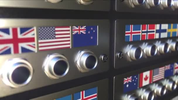 Jack plugg med Finlands flagga. Konceptuell 3D-animation — Stockvideo
