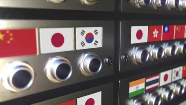 Conector com bandeira de Taiwan. Animação 3d conceitual — Vídeo de Stock