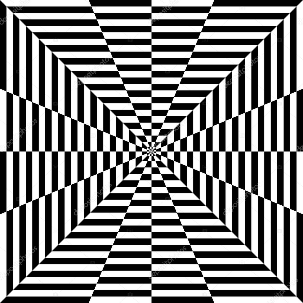 Classic optical illusion of alternating black and white stripes can also repeat seamlessly.