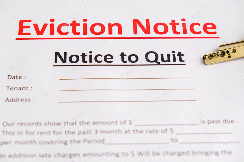 Eviction notice served to tenant with house keys