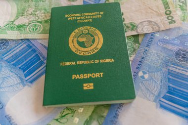 Nijerya uluslararası seyahat pasaportu Nijeryalı Naira Banknotes