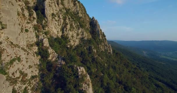 Images Aériennes Montagne Nanos Dessus Vallée Vipava Couverte Forêt — Video
