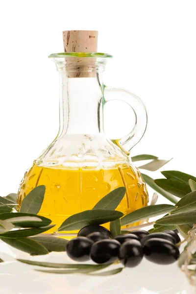 Bottle Olive Oil Isolated White Background — Stock Photo, Image