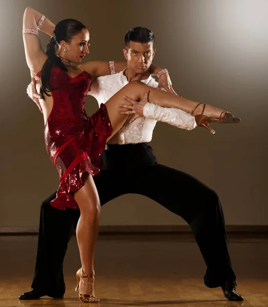 Latino Dance Couple Action Dancing Wild Samba — Stock Photo, Image