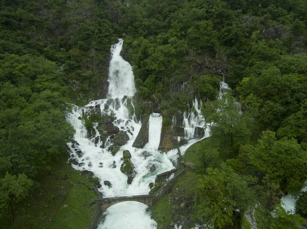 Vista Aérea Nascente Rio Hubelj Após Tempestade Chuva Forte — Fotografia de Stock