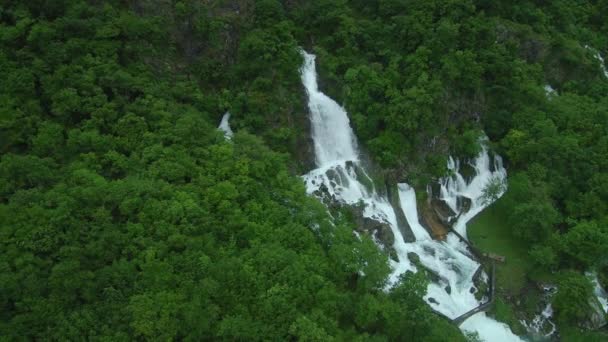 Flygbild Floden Hubelj Källa Efter Storm Och Kraftigt Regn — Stockvideo