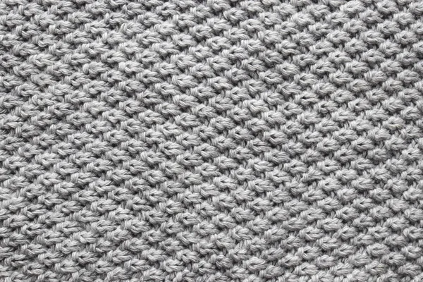 Текстура Шерстяного Вязаного Серого Свитера Крупный План — стоковое фото