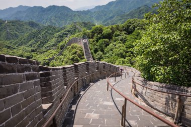 Çin Badaling Beijing capital kuzeyinde dağlarda, panoramik manzaralı