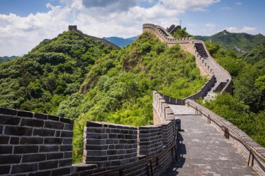 Çin Badaling Beijing capital kuzeyinde dağlarda, panoramik manzaralı