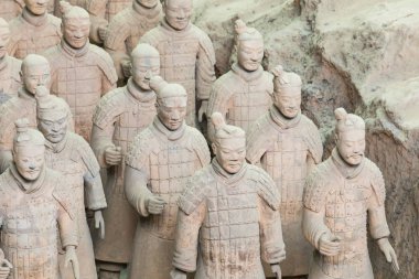 Xian, Çin 24 Mayıs 2018 Chinas ilk İmparator Xian Türbesi Terracotta Army savaşçılar. UNESCO Dünya Mirası sit alanı.