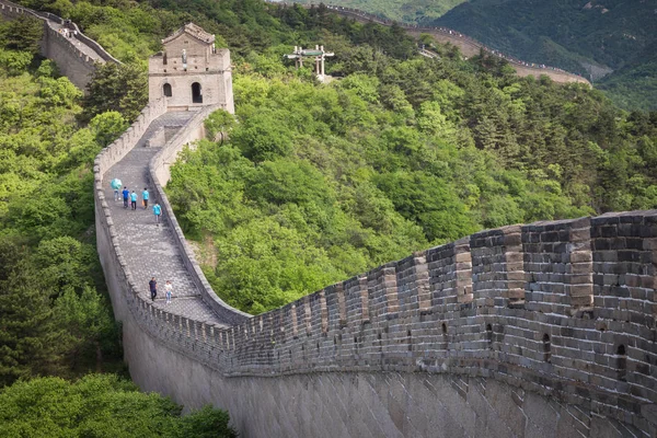 Panoramic View Great Wall China Badaling Mountains North Capital Beijing — Stock Photo, Image