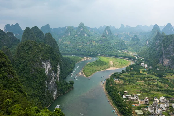 Landscape Guilin River Karst Mountains Located Ancient Town Xingping Yangshuo — Stock Photo, Image