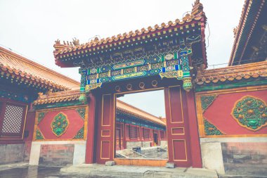 Antik mimari saray karmaşık yasak şehir, Beijing, Çin.