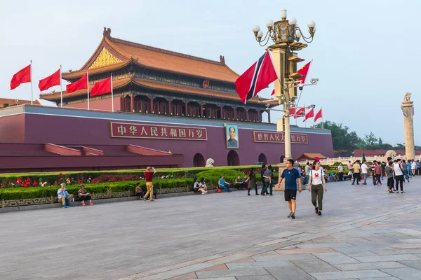 Beijing Kína 2018 Május Tianamen Tér Tiltott Város Bejárata Tér — Stock Fotó