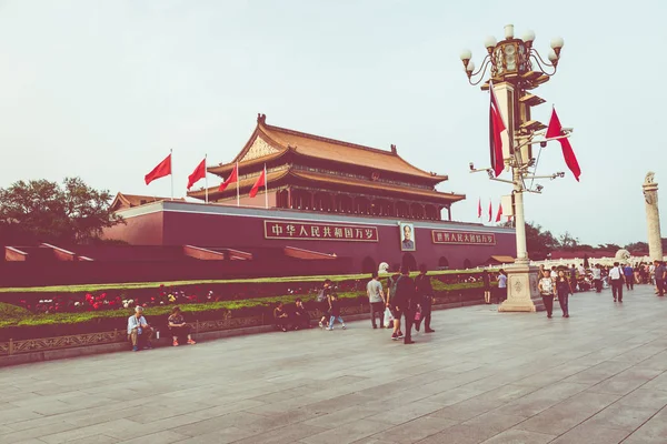 Beijing China Mayo 2018 Plaza Tianamen Entrada Ciudad Prohibida Plaza — Foto de Stock