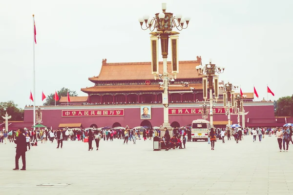 Beijing China Mayo 2018 Plaza Tianamen Entrada Ciudad Prohibida Plaza — Foto de Stock