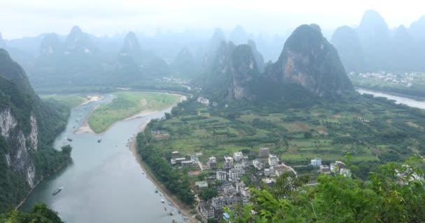River Xingping Guilin Chine Xingping Est Une Ville Guangxi Nord — Video