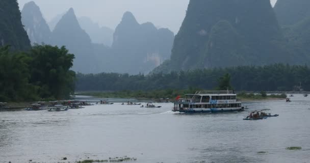 River Xingping Guilin China Xingping Town North Guangxi China — Stock Video