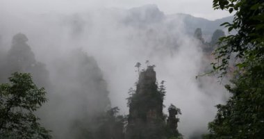 Zhangjiajie Forest Park. Kanyon yükselen dev ayağı dağlar. Hunan eyaleti, Çin.