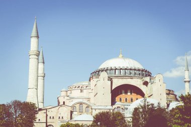 Istanbul, Türkiye - 20 Ağustos 2018: Ayasofya Müzesi (Ayasofya, Ayasofya) iç, Istanbul, Türkiye.