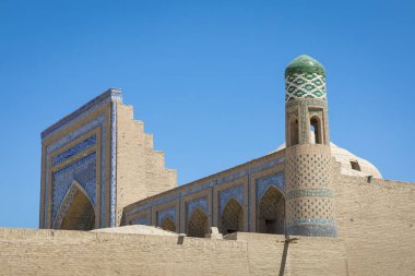 Tarihi binaları, Hiva tarihi merkezi Itchan Kala kalede. UNESCO Dünya Mirası Özbekistan, Orta Asya '
