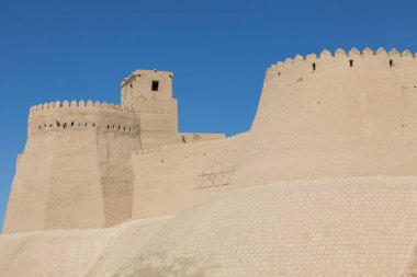 Hiva antik şehir şehir surları. UNESCO Dünya Mirası Özbekistan, Orta Asya '.