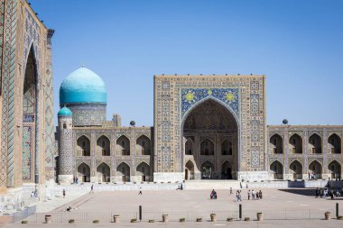 Semerkand, Özbekistan - 31 Ağustos 2018: Registan, Semerkant - Özbekistan antik şehir merkezinde