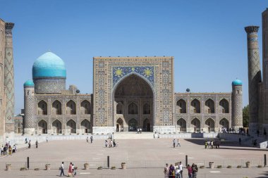 Semerkand, Özbekistan - 31 Ağustos 2018: Registan, Semerkant - Özbekistan antik şehir merkezinde