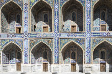 Semerkant, Özbekistan 'daki Registan Meydanı Camii ve Madrasah kompleksi