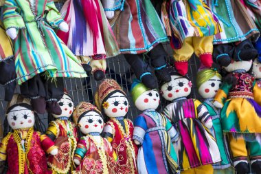 Buhara, Özbekistan - 01 Eylül 2018: Geleneksel oryantal bebek Buhara ın Bazaarı, Özbekistan