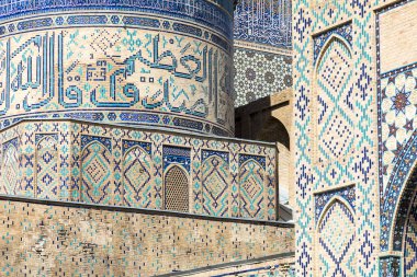 Ayrıntı Bibi-geçerek (Bibi-Xonum) Camii, Semerkand, Özbekistan, mavi mozaik