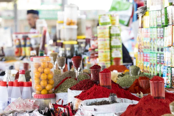 People Local Fruit Vegetables Bazaar Margilan Fergana Uzbekistan — Stock Photo, Image