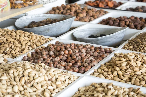 Dried Fruits Nuts Local Food Market Tashkent Uzbekistan — Stock Photo, Image