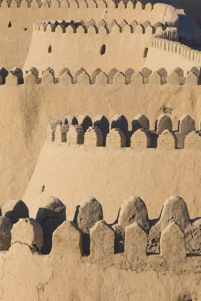 Dinding Kota Kuno Kota Khiva Situs Warisan Dunia Unesco Uzbekistan — Stok Foto