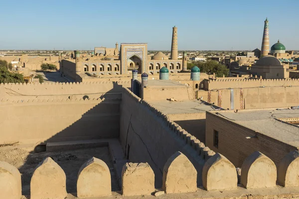 Πανοραμική Θέα Στα Σημαντικότερα Μνημεία Της Khiva Ουζμπεκιστάν Μνημείο Παγκόσμιας — Φωτογραφία Αρχείου