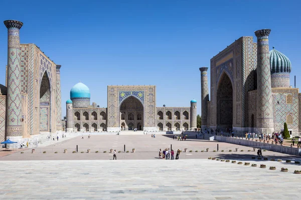 Samarkanda Uzbekistan Sierpień 2018 Registan Samym Sercu Starożytnego Miasta Samarkanda — Zdjęcie stockowe