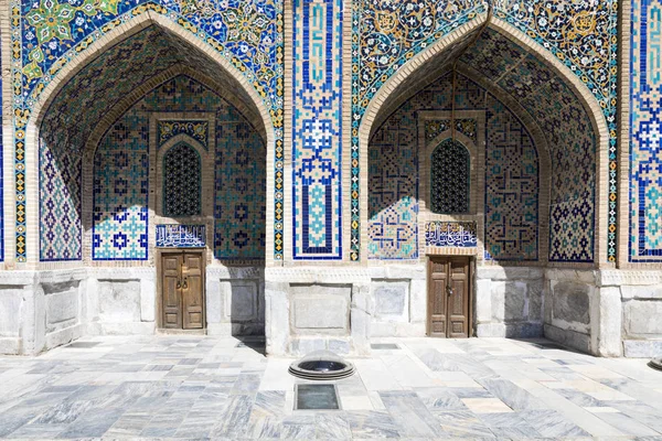 Fragmento Mezquita Cuadrada Registan Complejo Madrasah Samarcanda Uzbekistán — Foto de Stock