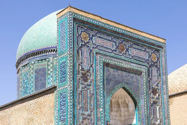 Cemitério Sagrado Histórico Shahi Zinda Samarcanda Uzbequistão — Fotografia de Stock