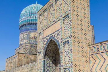 Ayrıntı Bibi-geçerek (Bibi-Xonum) Camii, Semerkand, Özbekistan, mavi mozaik