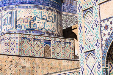 Ayrıntı Bibi-geçerek (Bibi-Xonum) Camii, Semerkand, Özbekistan, mavi mozaik