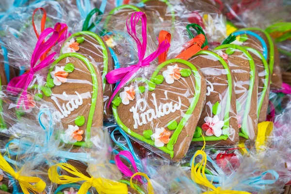 Souvenir Peperkoek Van Verschillende Vormen Een Van Traditionele Markt Krakau — Stockfoto