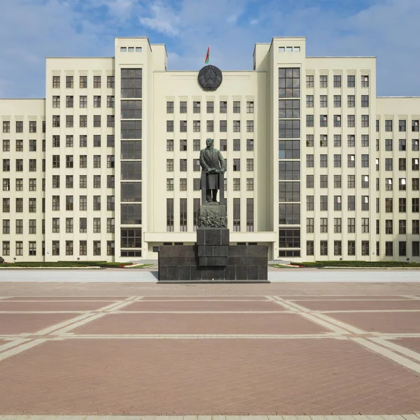 Minsk Belarus Septiembre 2018 Monumento Lenin Cerca Casa Gobierno República —  Fotos de Stock