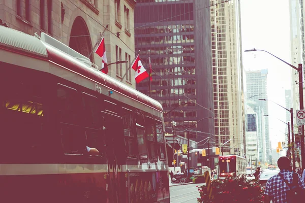 Toronto Canada September 2018 Rush Hour Attoronto Drukste Kruispunten Financiële — Stockfoto