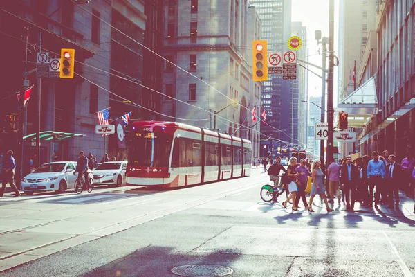 Toronto Canada September 2018 Rush Hour Attoronto Busiest Intersections Financial — Stock Photo, Image