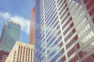 Şehir sokak kurma görünümü, Toronto, Ontario, Kanada.