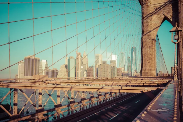 Brooklyn Bridge New York City Famous Landmark Usa Morning Light — Stock Photo, Image