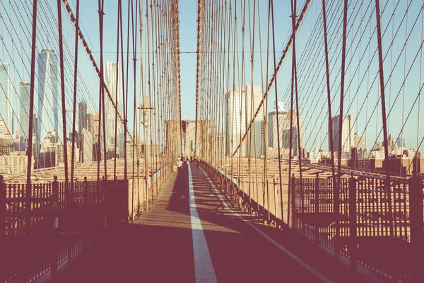 Brooklyn Bridge New York City Famous Landmark Usa Morning Light — Stock Photo, Image