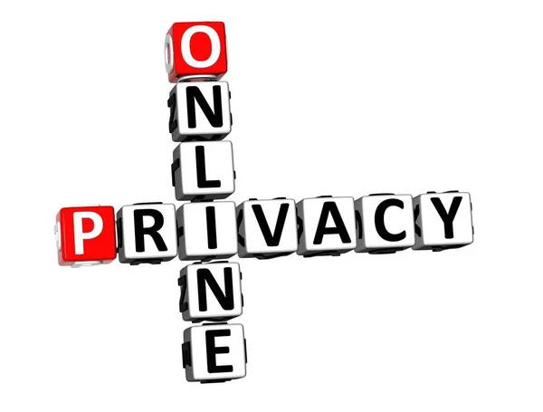 Rendering Krzyżówka Online Prywatności Białym Tle — Zdjęcie stockowe